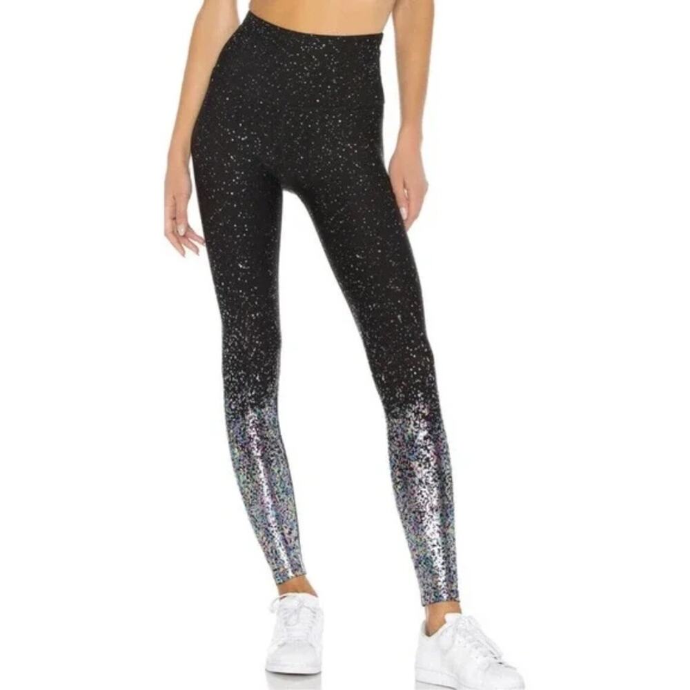 Beyond Yoga Alloy Ombre High Waisted Midi Legging in Black & Gunmetal Size Small